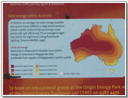 L'Australie poss�de largement assez de soleil pour fournir de l'�nergie �lectrique � la plan�te.
